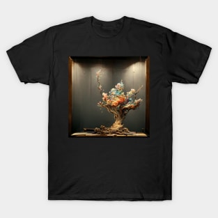 Sculpture with intricated flowers, trees, exploding and dispersing all around T-Shirt